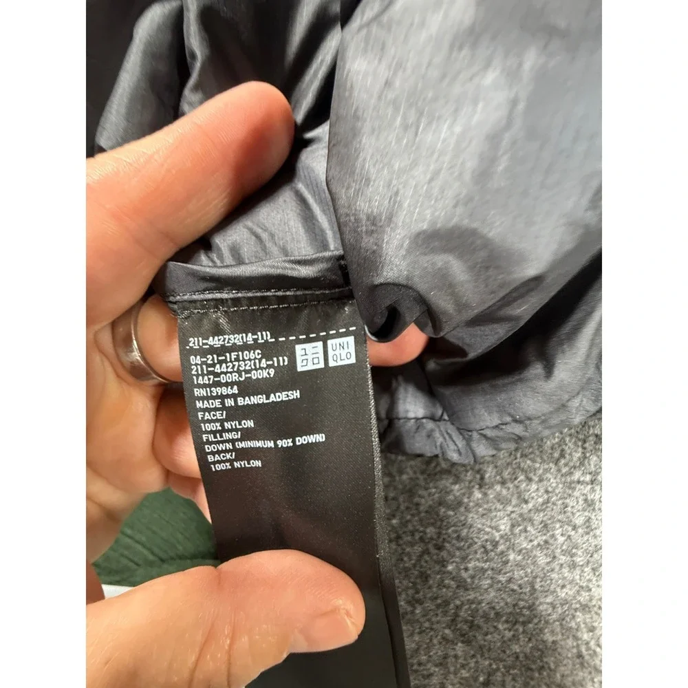 Uniqlo Ultra Light Down Jacket Womens Medium Black Puffer Full Zip
